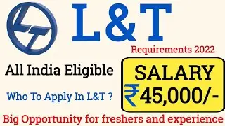l&t job recruitment 2022 | l&t company job 2022 | Latest jobs 2022 | l&t job vacancy for Permanent