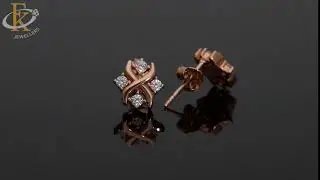 Sterling Silver 925 Rose Gold Plated Solitaires Stud Earrings