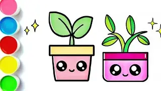 How to Draw a Cute Plant Easy for Kids and Toddlers