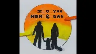 Parents day drawing / Parents day drawing for school competition / Global family day drawing / easy.