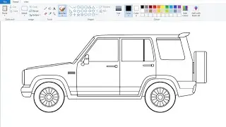 How to draw Car in computer using Ms Paint | Car Drawing Tutorial.