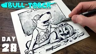 Inktober, день 28 | Большие неприятности в маленьком Китае | Эскиз бультерьера