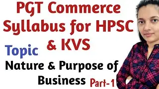 HSSC PGT Commerce Syllabus | KVS PGT Commerce Preparation | KVS PGT Commerce Syllabus 2022 | HPSC