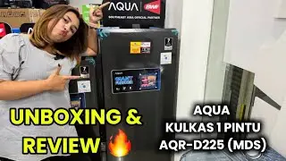 UNBOXING & REVIEW AQUA Kulkas 1 Pintu AQR-D225 (MDS) | Freezer Gede, Hemat Listrik! AQRD 225MDS