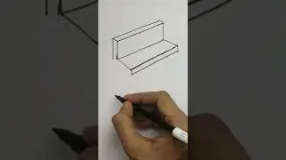 How to draw a sofa in 3d perspective for beginners #drawing  #shorts
