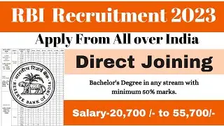 RBI Recruitment 2023 | Apply Online For Data Analyst Posts | Eligibility/Post & Complete information