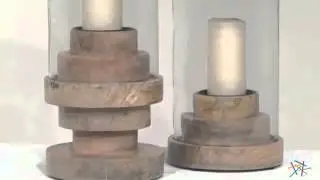 IMAX Rings Wood Hurricane Candle Holder - Product Review Video