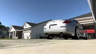 Nissan 350z Invidia N1 axle back exhaust - Stock Y-Pipe-Berk Resonated Test Pipes. Warm startup 