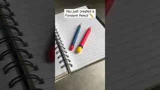 Fondant Pencil ✏️😨😳 #shorts #cake #fondant #pencil #topper #fondanttoppers #trending #viralhacks