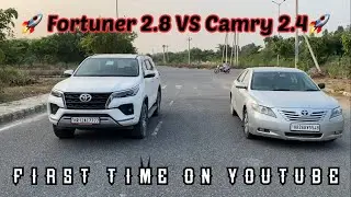 Toyota Fortuner 2.8 VS Camry 2.4 Drag Race First Time on YouTube