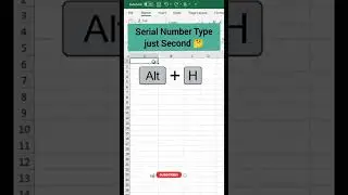 Serial Number in excel shortcut || Automatic serial Number in Excel