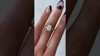 Radiant Solitaire with Hidden Halo Diamond Ring for Her !
