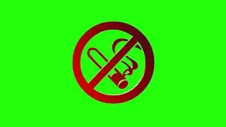 3D No Smoking Sign Spinning on Green Screen 4K 🟢
