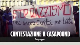 Napoli, Casapound protesta contro gli immigrati e viene contestata: 