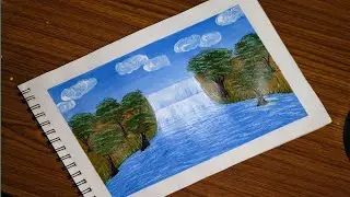 WaterFall Painting | How To Paint Waterfall 