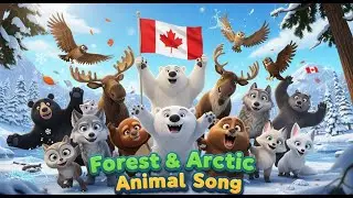 🍁🐻 Canadian Animal Sounds Song for Kids l Easy Learn Beautiful Animals Names 3D l Fun Nursery Rhyme