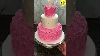 Two tier cake design for first Birthday | princess cake decorating ideas | Birthday cake