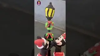 Изготовление рождественской лампы Микки и Минни ✨ из мастики для торта.. #шорты #тренды #лампа #м...
