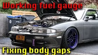 Wiring aftermarket fuel gauge, trying to make the zenki front look better | 240sx s14 rb25det