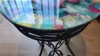 Equilibrium. A beautiful statement piece. Resin Fluid Art Paint Pouring Side Table