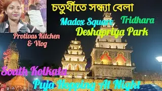চতুর্থী রাত্রি বেলা ঘোরা ঘুরি | Puja Hopping At South Kolkata | Madox Square | Deshapriya Park 