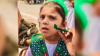 14 august happy independence pakistan ziada bad🇵🇰 face painting #Shorts #viral #cute #art #drawing
