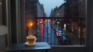 4K Cozy New York City Apt on a rainy day. Classical piano music for studying & relaxing ambience.
