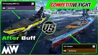 CN Huaqing After Buff vs IJN Yamato 🔥 Full On Competitive Fight 💪 - Modern Warships 