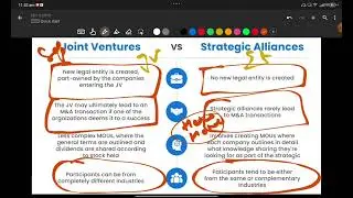 Joint Venture (JV) vs Strategic Alliance II Strategic Management II MBA BBA II