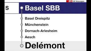 SBB Ansagen / annonces CFF - S-Bahn (S3) Basel SBB - Laufen - Del&eacute;mont (HVZ)
