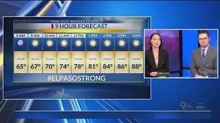Tuesday 9-hour forecast: Above normal temperatures surface across El Paso