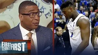 Cris and Nick react to Zion & Duke's Elite 8 loss to Michigan State | CBB | FIRST THINGS FIRST