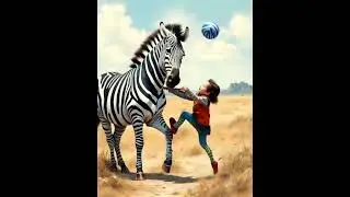 The zebra kicked the ball with its nose; the little girl laughed loudly- #Entertainment @nhatsale99