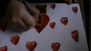 Heart holding chibi painting for Valentines day