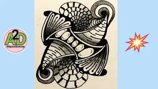 Zentangle Art Tutorial-13 | Easy Zentangle Drawing | Zentangle Drawing with Pattern