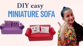 Mini paper sofa/paper craft for school/how to make paper sofa/DIY Miniature sofa/paper craft
