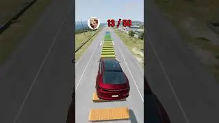 Mixed Cars vs 50 Containers: High Speed Jump!🏎️💥#beamngdrive #beamng  #crashdrive