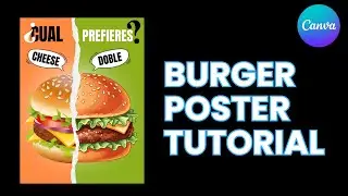 Canva Me Split Burger Poster Kaise Banaye? 😍 Torn Effect Tutorial