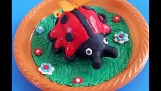 How to do Ladybug fondant cupcake - ladybug fondant tutorial