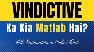 Vindictive Meaning in Urdu |'Vindictive Ka Kia Matlab Hota Hai'| Urdu/Hindi Explanation Included
