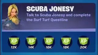 SCUBA JONESY Surf Turf Questline, Fortnite Punchcard Season 8.