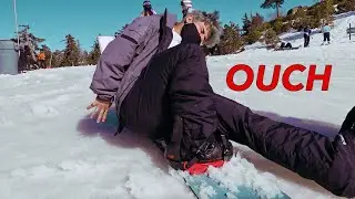 ALMOST BROKE MY FOOT SNOWBOARDING