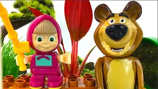 MASHA AND THE BEAR GO FISHING CONSTRUCTION PLAYBIG BLOXX - WITH GOLDEN FISH & FISHING ROD -UNBOXING