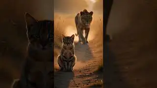 The Lion&rsquo;s Kindness to a Brave Little Cat in Africa 🐱🦁