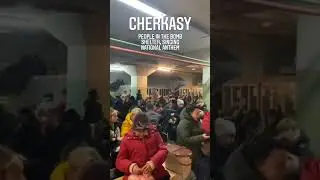Cherkasy, Ukraine. People are sheltering from Russian missile assult