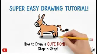 Easy Draw a Little Donkey | Step by Step Drawing Tutorial for Beginners