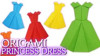 ORIGAMI PRINCESS DRESS How to make origami paper Pricess Dress