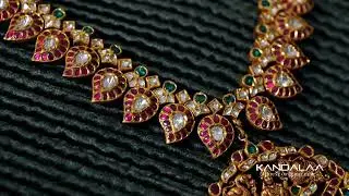 Traditional Temple Gold Necklace with Goddess Lakshmi Kandalaa Jewellery