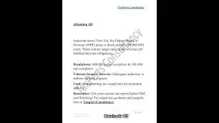 FBR | SIM BLOCKED | TAXPERTS CONSULTANCY