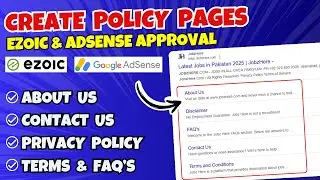 How To Create Policy Pages in Website for Ezoic & AdSense Approval